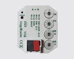 Interfaz de pulsadores KNX, TS2F-1-QW-LED, 2 entradas, libre potencial, con salida LED, empotrable para caja de mecanismos, serie QUICK, Ref. Q77892