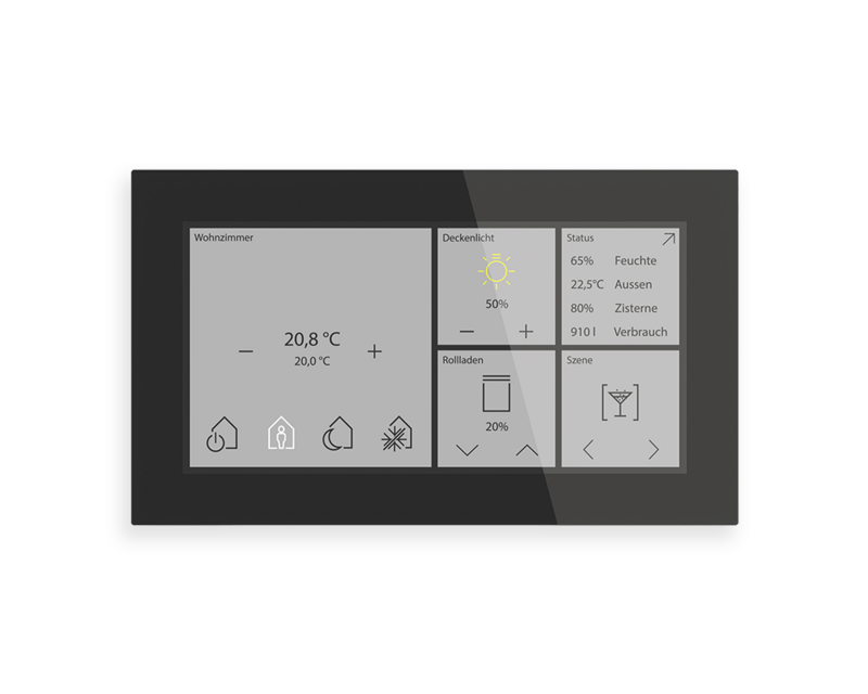 Panel táctil Smart KNX de cristal, de 6 pulgadas, negro, Ref. BE-GTS06TS.01S