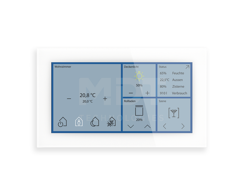Panel táctil Smart KNX de cristal, de 6 pulgadas, blanco , Ref. BE-GTS06TW.01S
