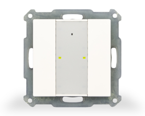 Pulsador KNX RF, 2 teclas, con LED de estado, serie SERIE 55, blanco brillante, Ref. RF-TA55A2.01