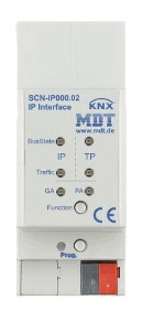 Interfaz de programación KNXnet/IP, 4 conexiones tunnel, carril DIN, Ref. SCN-IP000.02