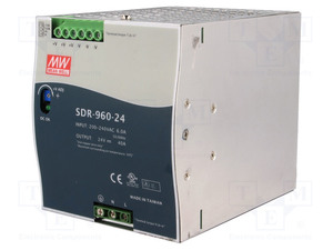 Fuente de alimentación, 24VDC, 40A, 960W, carril DIN, Ref. SDR-960-24