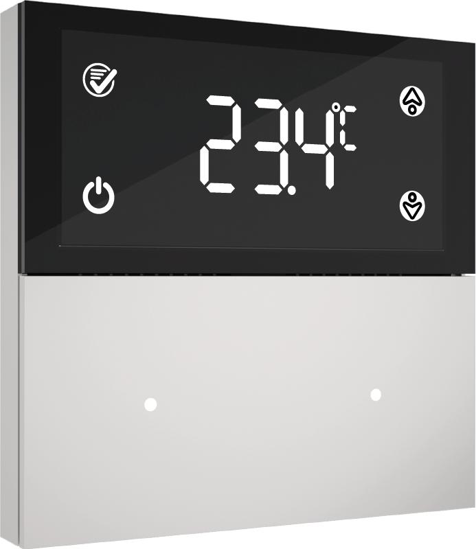 Termostato PBlock KNX, plástico, 1G-2 botones, pantalla táctil - Blanco, Ref. MM2-PB-D100-112-1WH