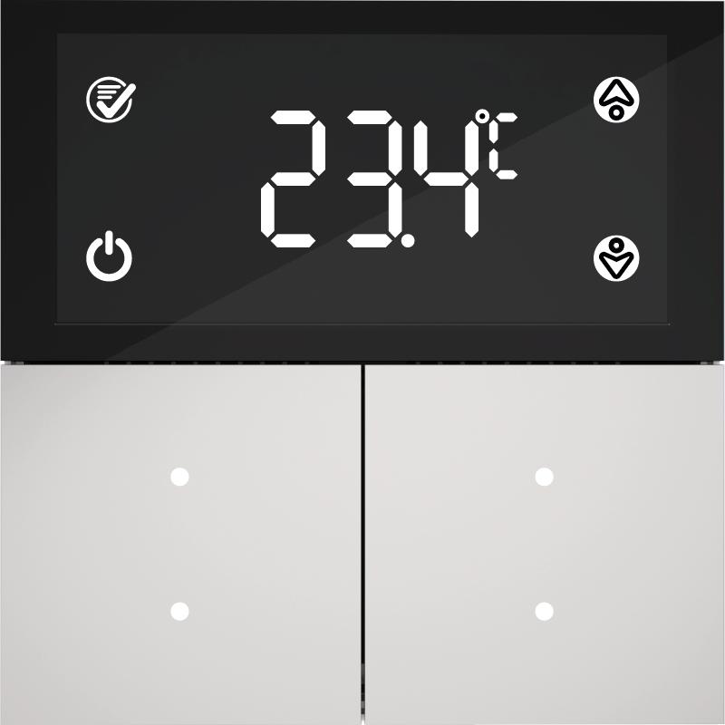 Termostato PBlock KNX, plástico, 2G-4 botones, pantalla táctil - Blanco, Ref. MM2-PB-D200-112-1WH