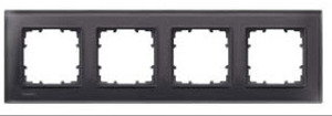 DELTA miro vidrio Marco cuádruple Vidrio auténtico negro 303x 90mm
