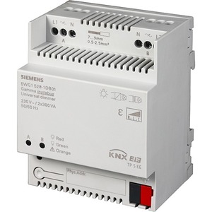 N 528D01 - Regulador universal y LED N 258D01 2 X 300 VA o 1 x 500 VA (4 módulos) sin carga mínima requerida. AC 230V, Ref. 5WG1528-1DB01