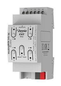 Actuador calefacción electrónico KNX, 4 salidas, 24VDC, Ref. ZCL-4HT24