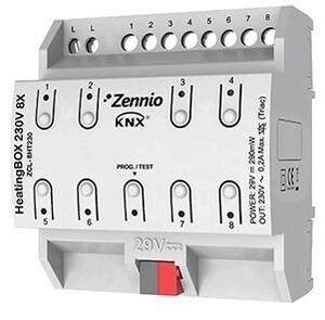 Actuador calefacción electrónico KNX, 8 salidas, 230VAC, Ref. ZCL-8HT230