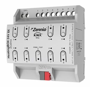 Actuador calefacción electrónico KNX, 8 salidas, 24VDC, Ref. ZCL-8HT24
