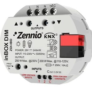 Actuador dimmer KNX, universal, 1 salida, 250W C-load, empotrable, Ref. ZDI-IBD