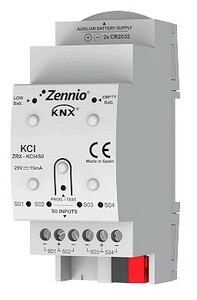 Interfaz para contador de energia KNX, señales de pulsos tipo S0, carril DIN, Ref. ZRX-KCI4S0