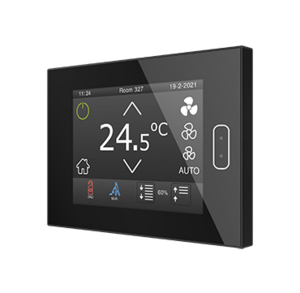 Controlador de estancias KNX, con pantalla tactil, con display, 4 entradas, entrada de temperatura / libre potencial, superficie, serie Z40, antracita, Ref. ZVIZ40A