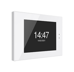 Controlador de estancias KNX, con pantalla tactil, con display, 4 entradas, entrada de temperatura / libre potencial, superficie, serie Z40, blanco, Ref. ZVIZ40W