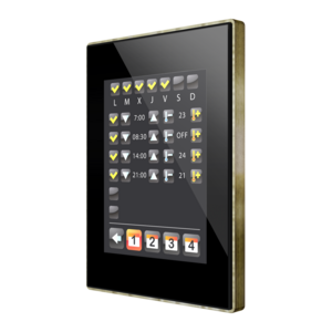 Controlador de estancias KNX, con pantalla tactil, 4.1", 2 entradas, entrada de temperatura / libre potencial, empotrable para caja de mecanismos, serie Z41 Lite, antracita, Ref. ZVI-Z41LIT-AB
