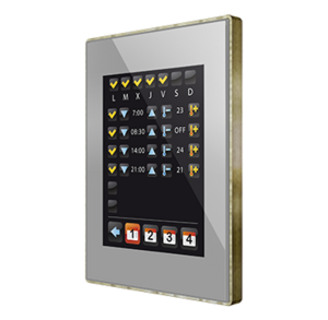 Controlador de estancias KNX, con pantalla tactil, 4.1", 2 entradas, entrada de temperatura / libre potencial, empotrable para caja de mecanismos, serie Z41 Lite, Ref. ZVI-Z41LIT-AG