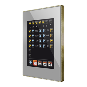 Controlador de estancias KNX, con pantalla tactil, 4.1", 2 entradas, entrada de temperatura / libre potencial, empotrable para caja de mecanismos, serie Z41 Lite, plata, Ref. ZVI-Z41LIT-SB