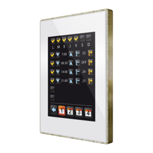 Controlador de estancias KNX, con pantalla tactil, 4.1", 2 entradas, entrada de temperatura / libre potencial, empotrable para caja de mecanismos, serie Z41 Lite, blanco, Ref. ZVI-Z41LIT-WB